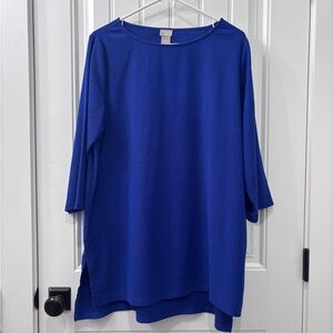 Chico's Cobalt Blue Textured Boatneck Tunic